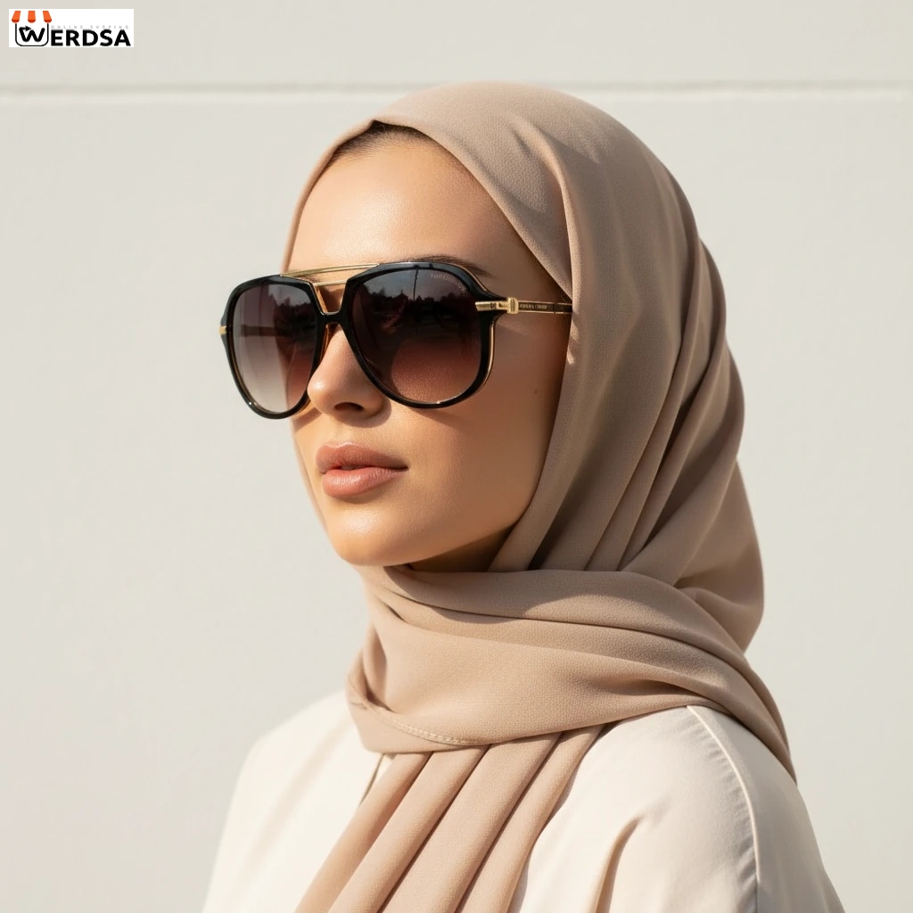 عینک آفتابی مارک جیکوبز مدل مشکی طلایی با لنز دودی گرادینت کد 1477